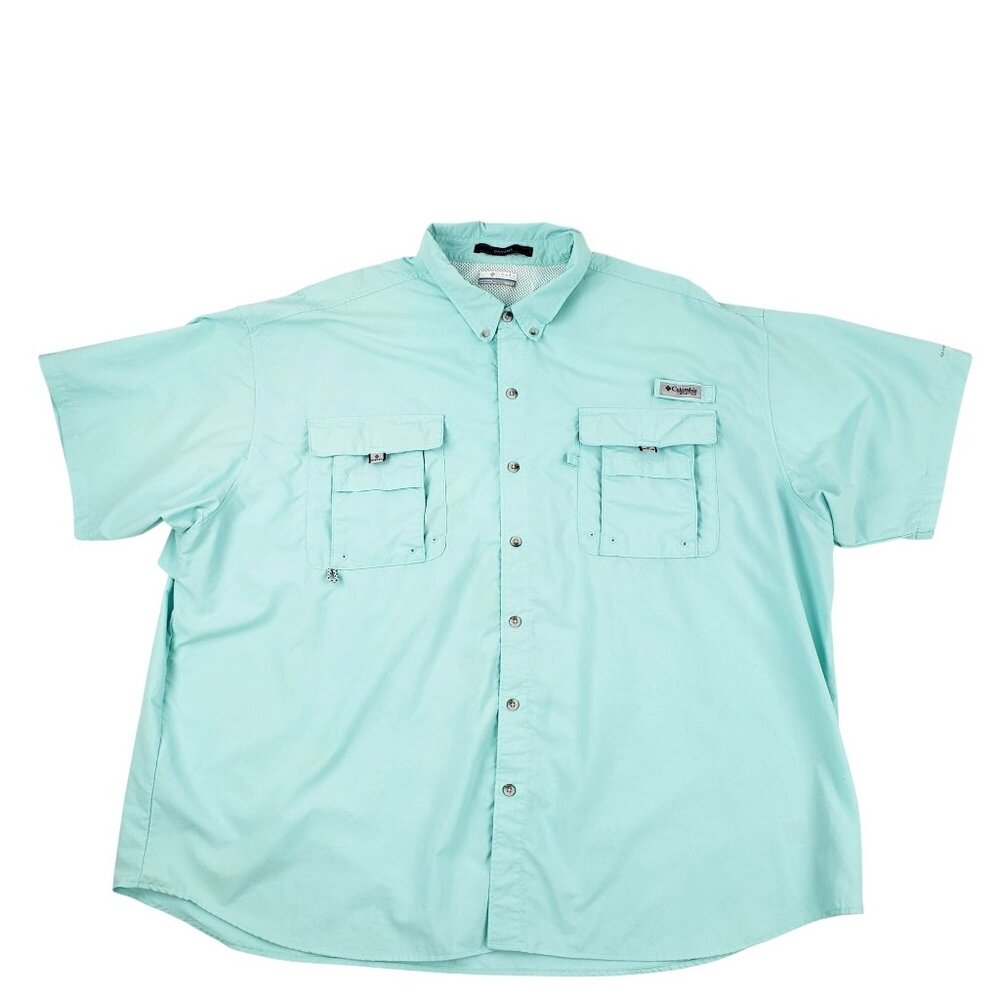 Columbia PFG Shirt Men's 4X Bahama Onmi-Shade Button Up Fishing Shirt Green